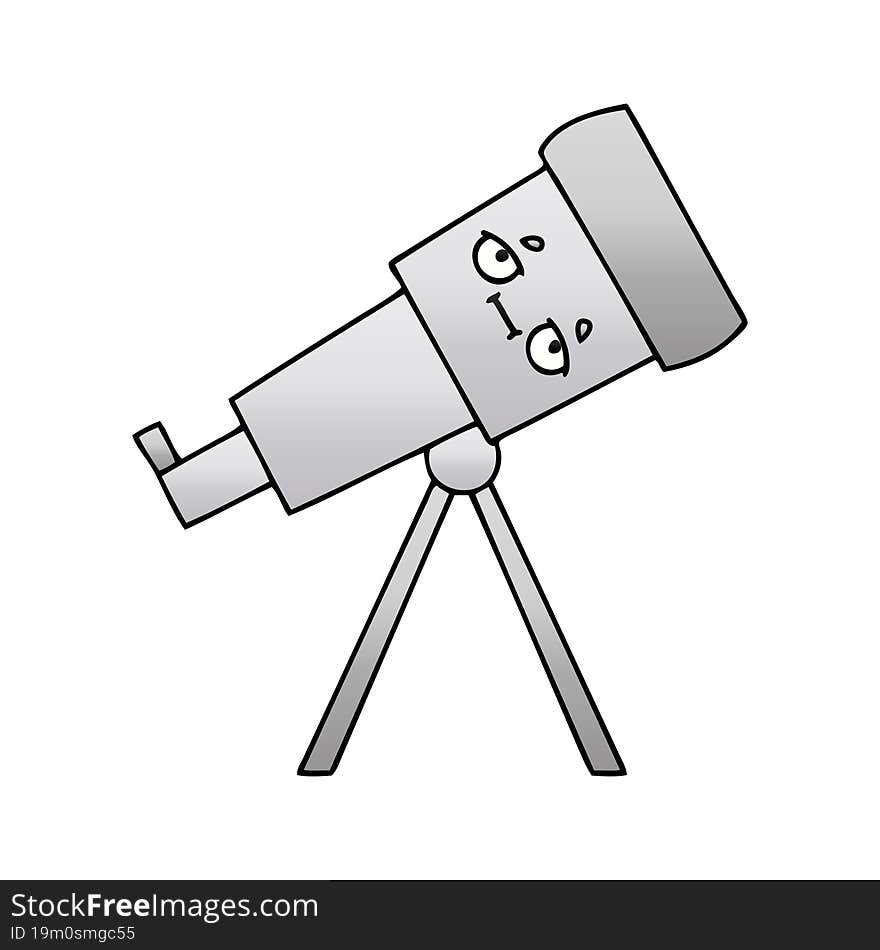 Gradient Shaded Cartoon Telescope