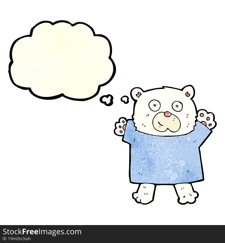 Cartoon Cute Polar Bear With Thought Bubble