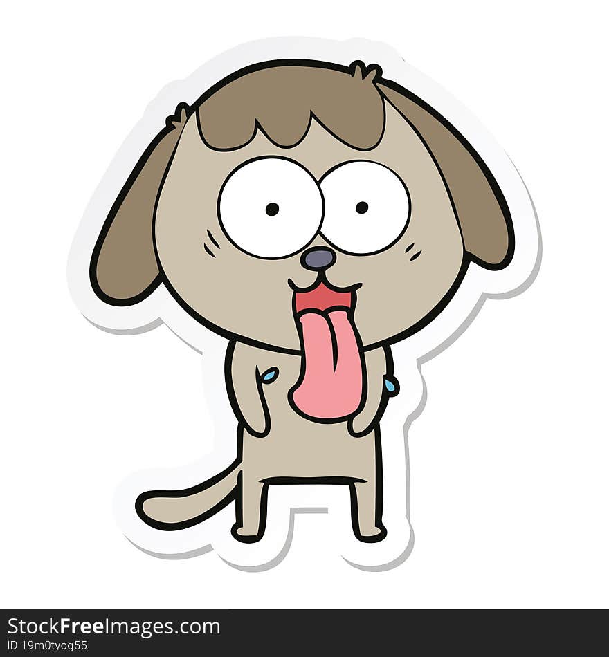 Sticker Of A Cute Cartoon Dog