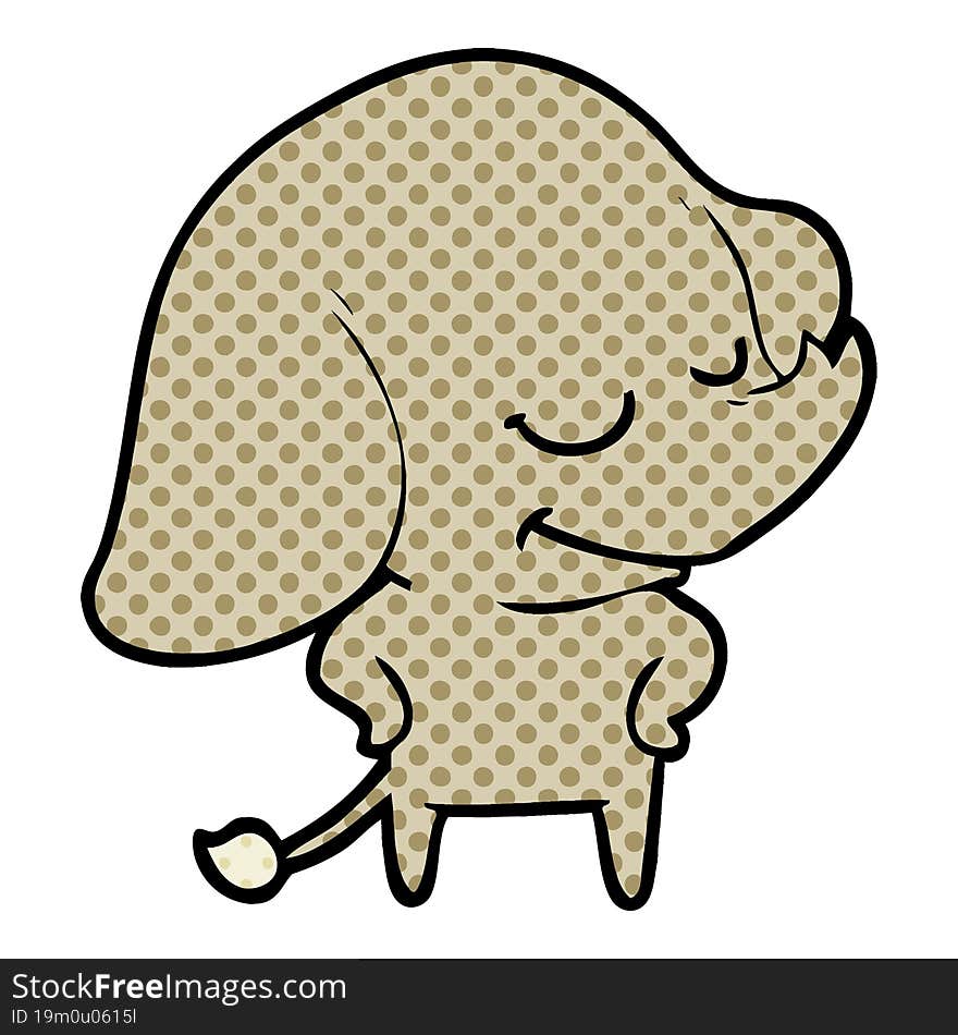 cartoon smiling elephant. cartoon smiling elephant