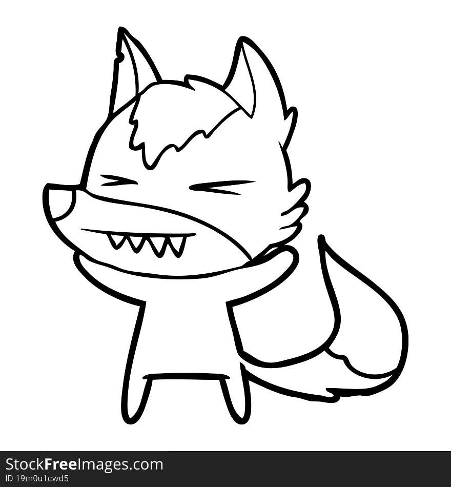 angry wolf cartoon. angry wolf cartoon