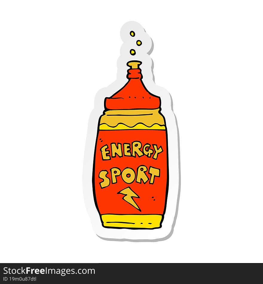 sticker of a cartoon energy drink