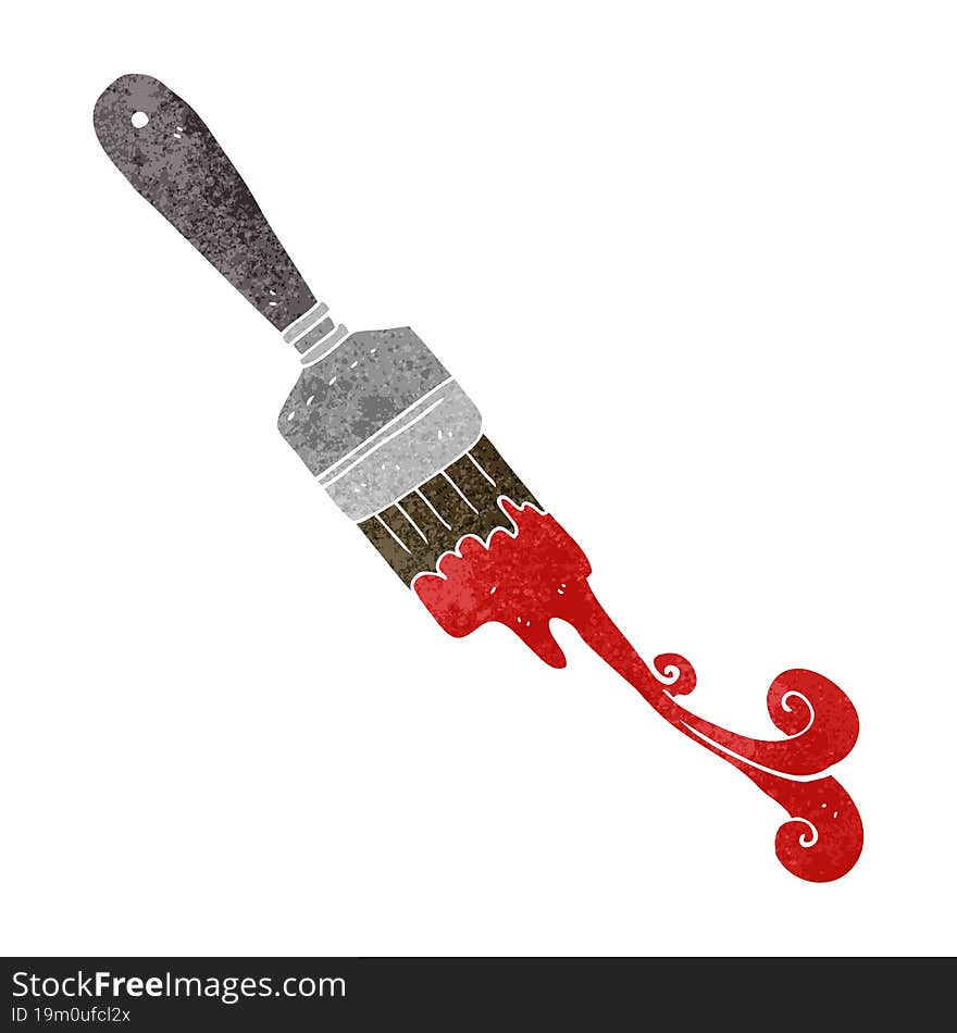 retro cartoon paint brush dripping