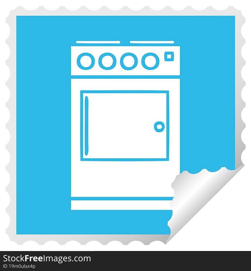 square peeling sticker cartoon oven and cooker