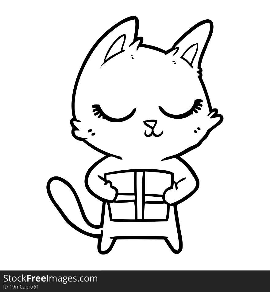 calm cartoon cat. calm cartoon cat