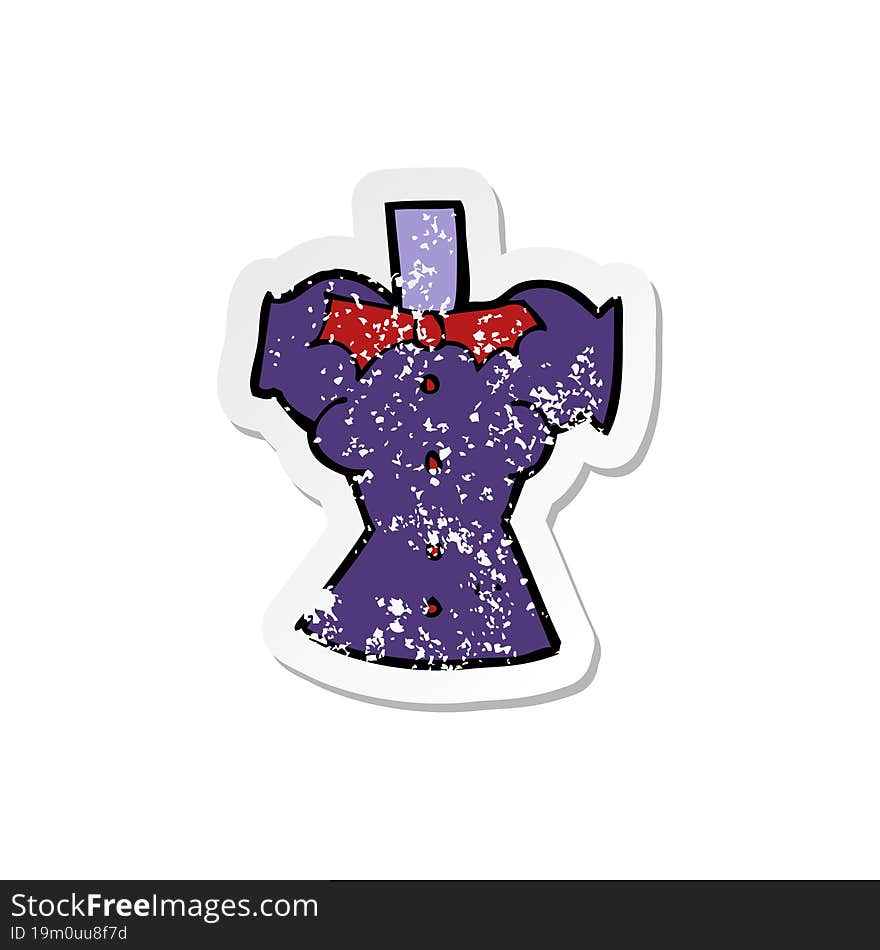 retro distressed sticker of a cartoon vampire body