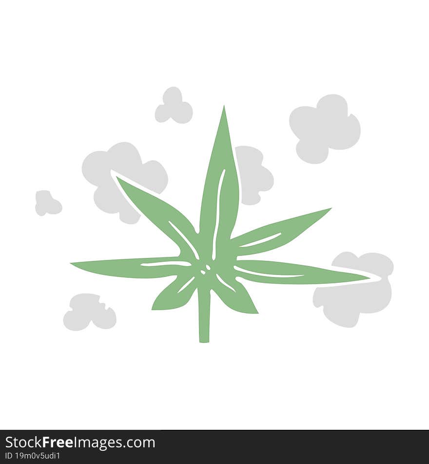 cartoon doodle marijuana leaf