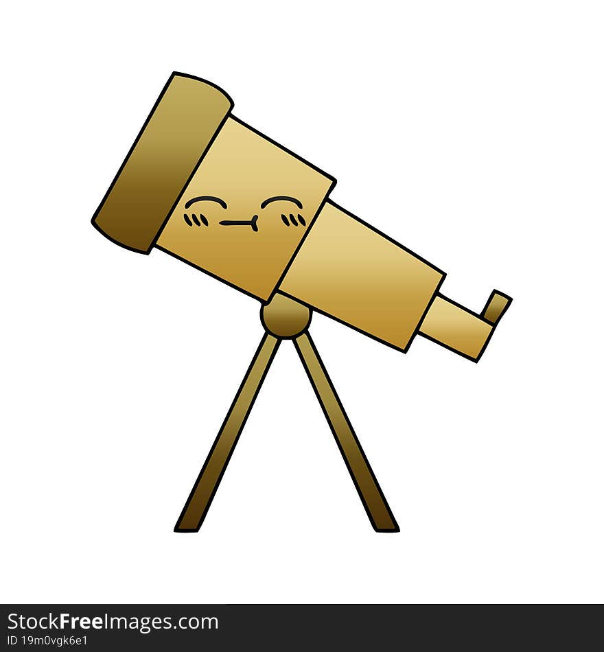 gradient shaded cartoon telescope