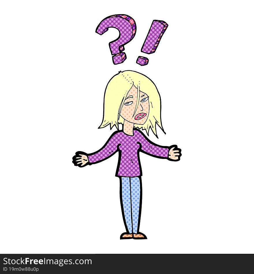 cartoon woman asking question