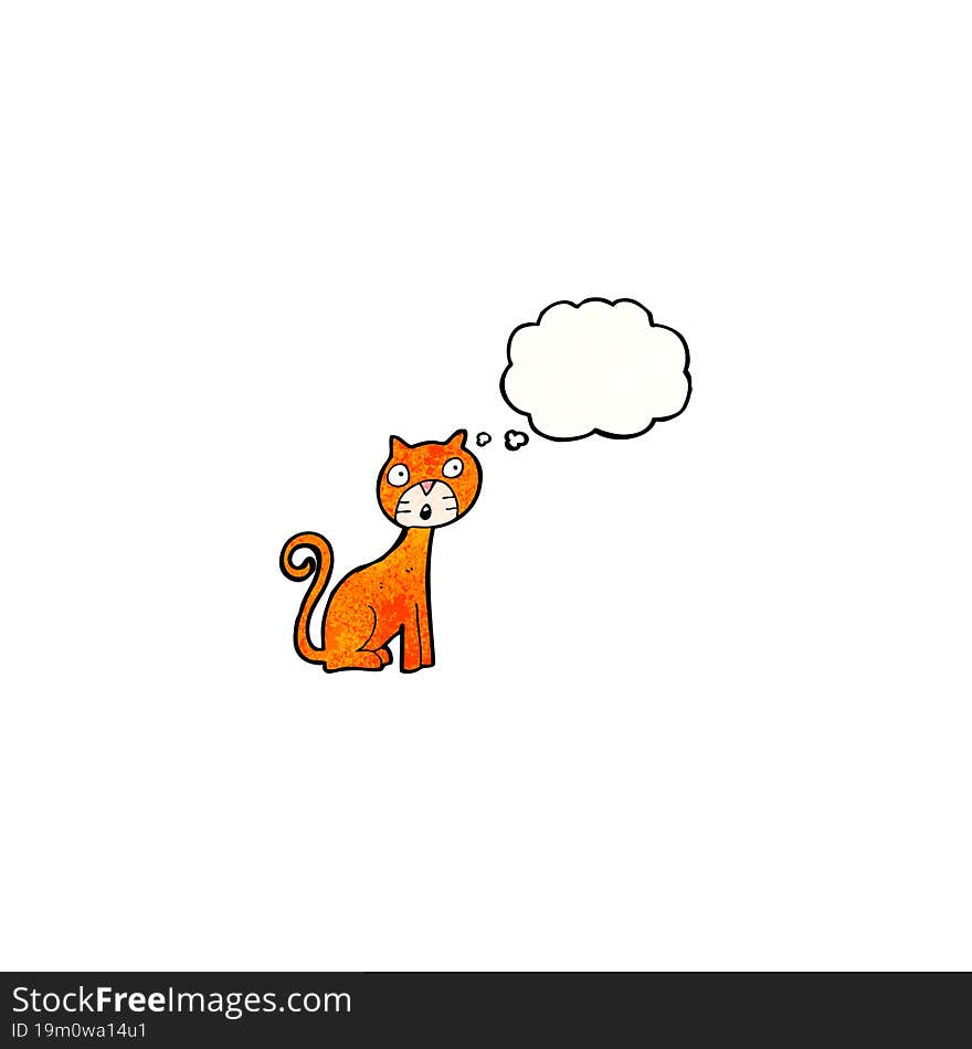 cartoon cat with thought bubble