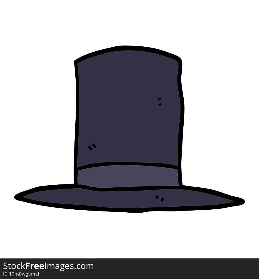 cartoon doodle top hat