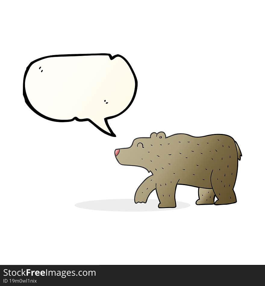 Speech Bubble Cartoon Bear