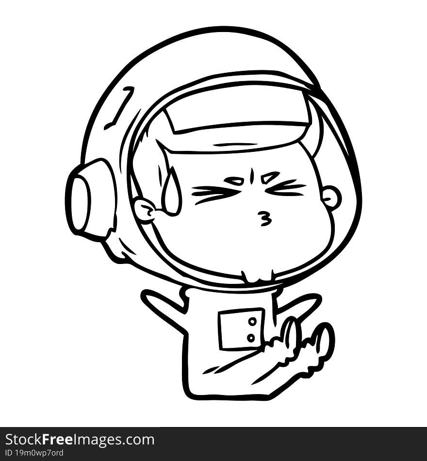 cartoon stressed astronaut. cartoon stressed astronaut