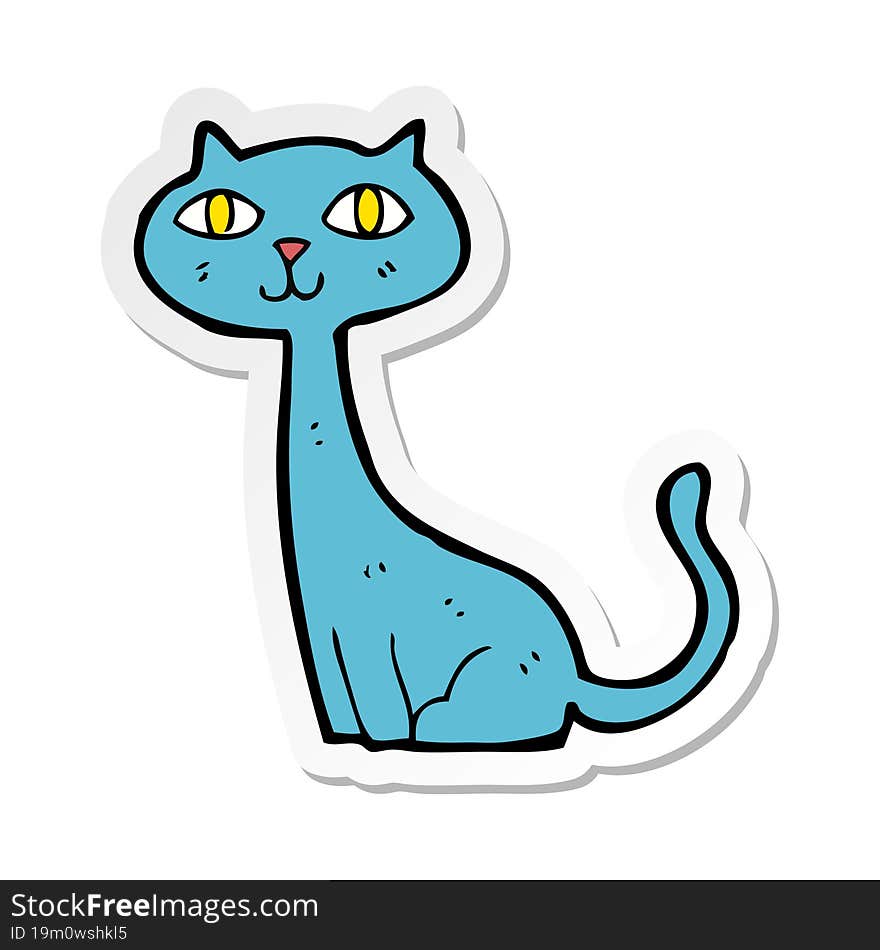 Sticker Of A Cartoon Cat