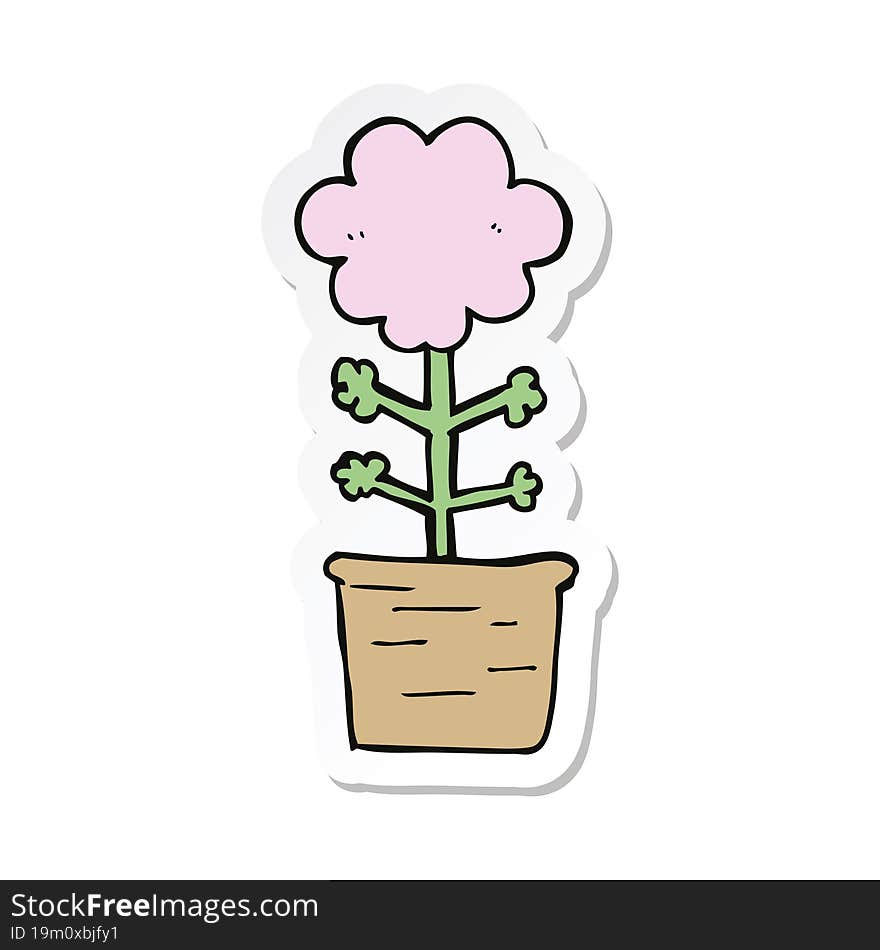 sticker of a cute cartoon flower