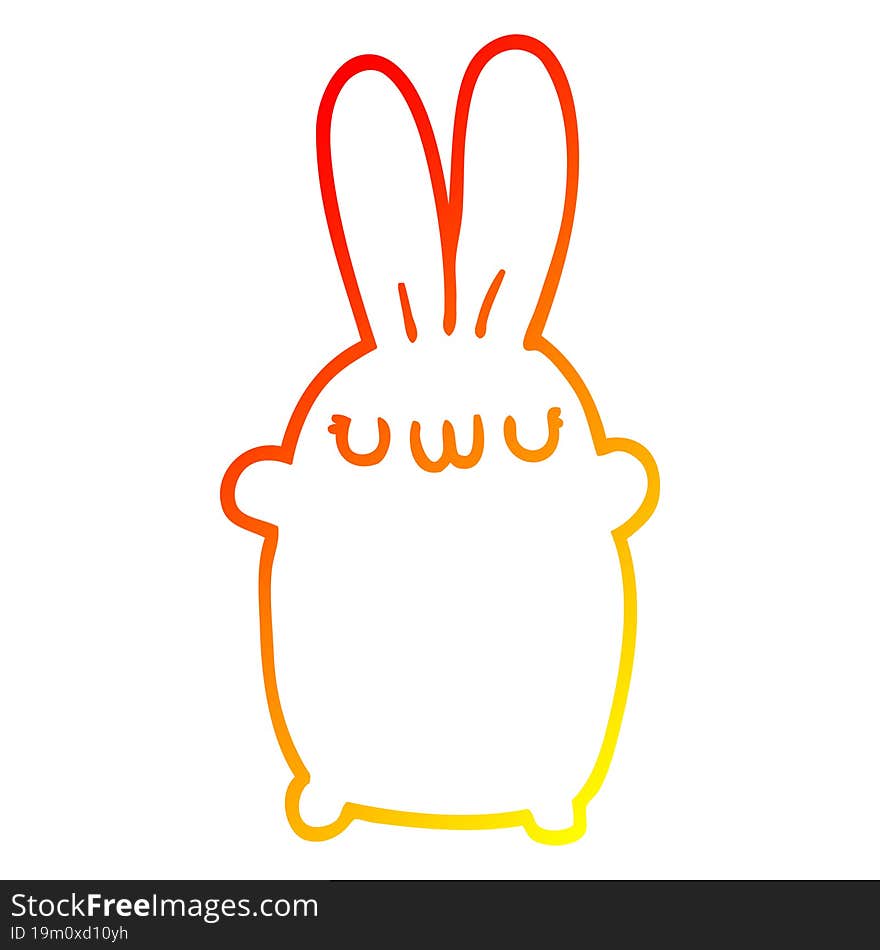 Warm Gradient Line Drawing Cartoon Rabbit