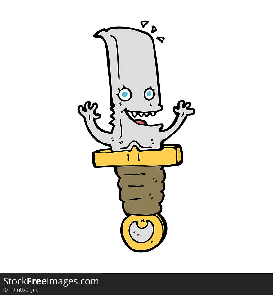 crazy cartoon knife character