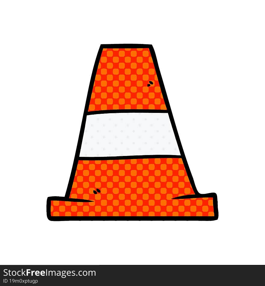 cartoon road traffic cone. cartoon road traffic cone