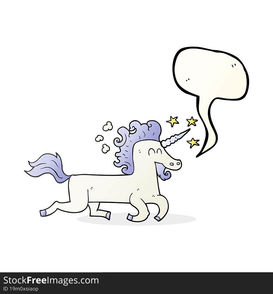 speech bubble cartoon unicorn