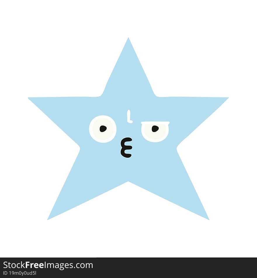 flat color retro cartoon of a star fish