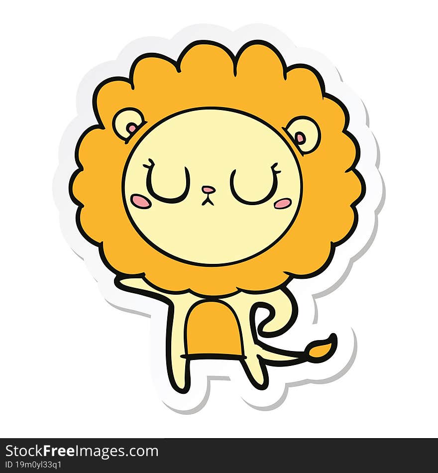 sticker of a cartoon lion