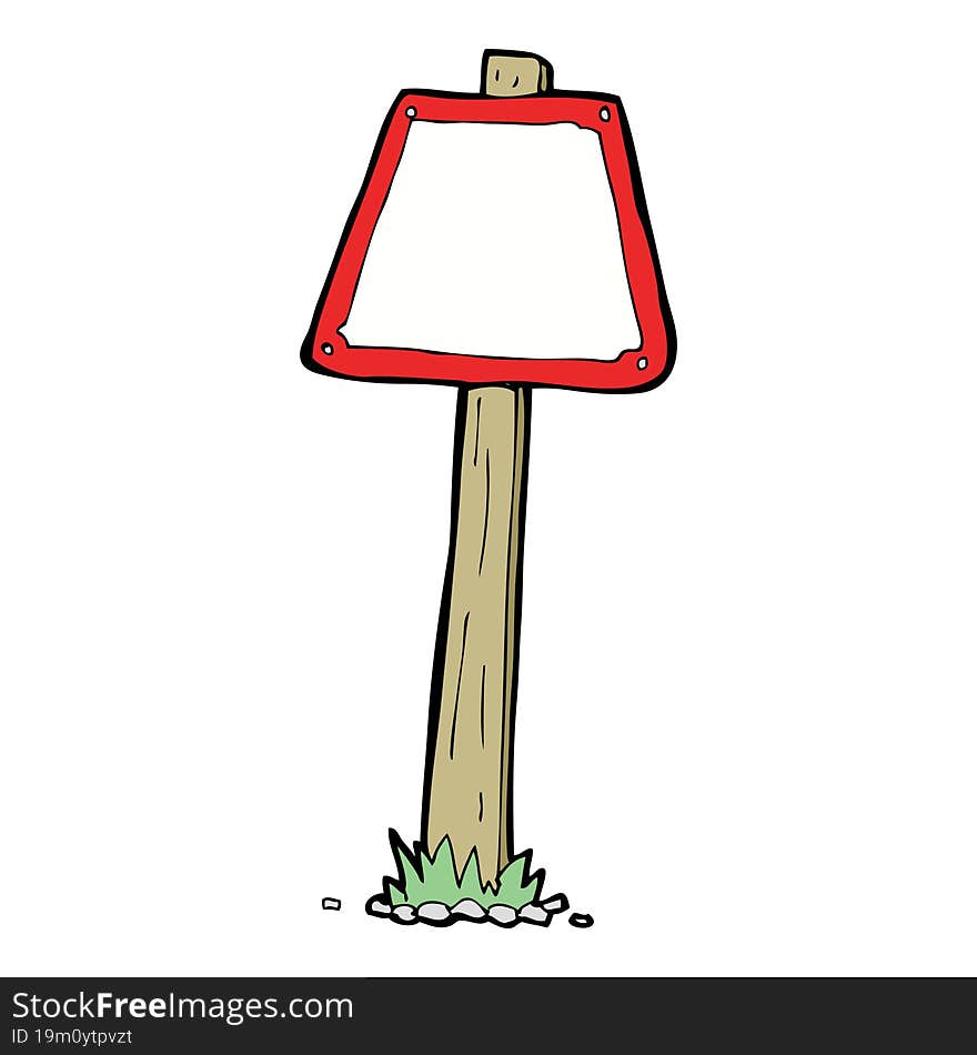 Cartoon Road Sign