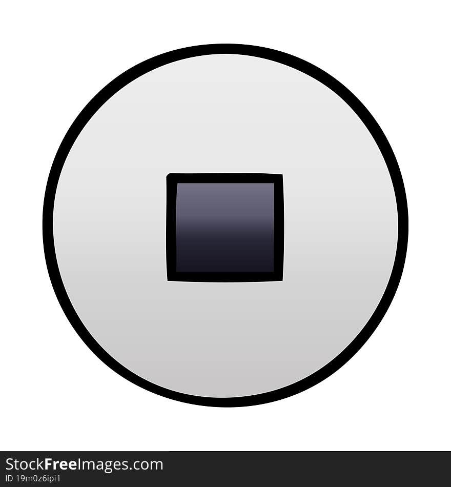 Gradient Shaded Cartoon Stop Button