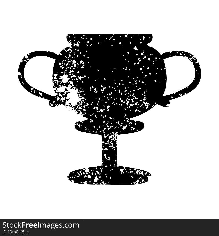 distressed symbol gold trophy