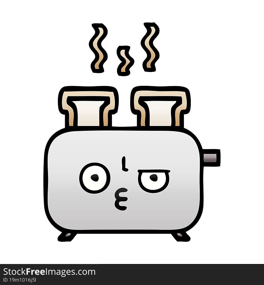 gradient shaded cartoon of a of a toaster