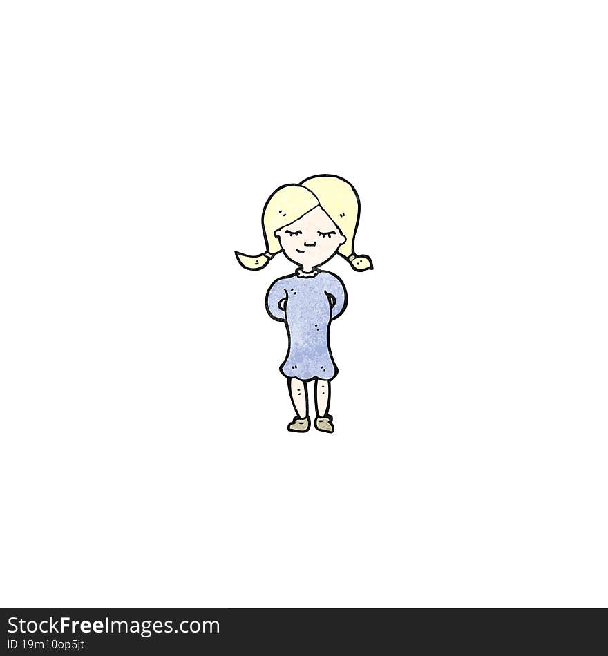 cartoon happy blond girl