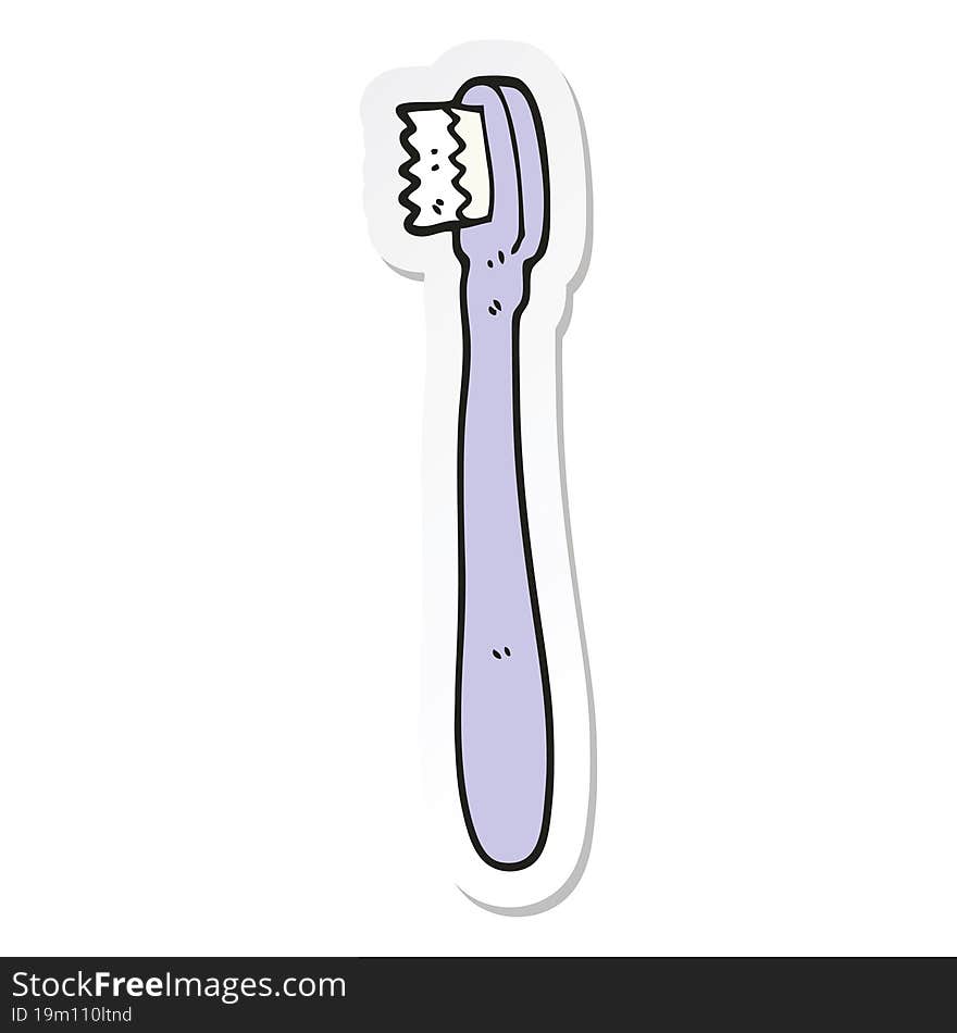 sticker of a cartoon toothbrush