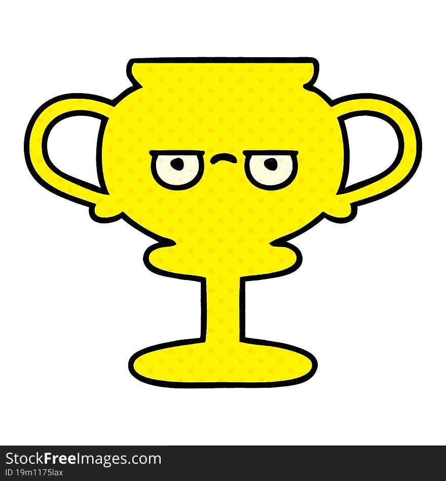 comic book style cartoon trophy