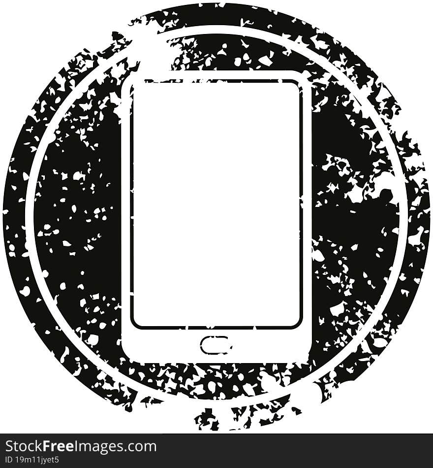 Tablet computer circular distressed symbol