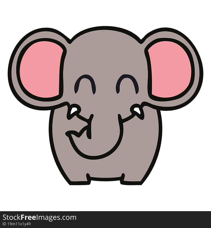 quirky hand drawn cartoon elephant