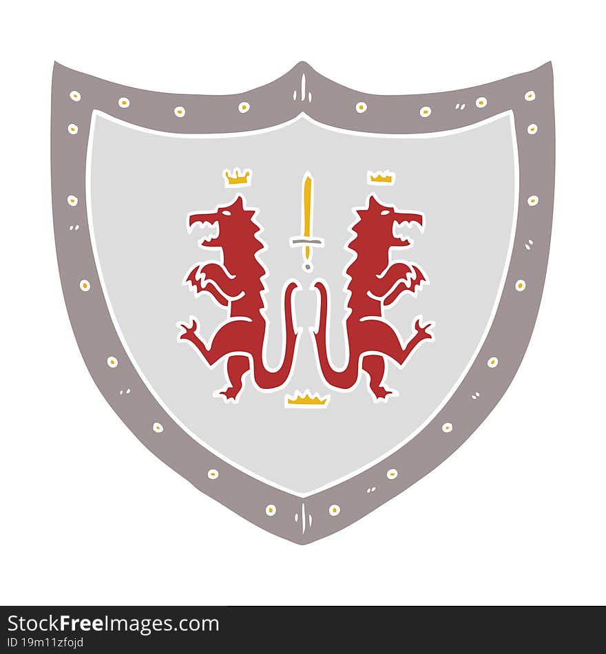 flat color style cartoon heraldic shield