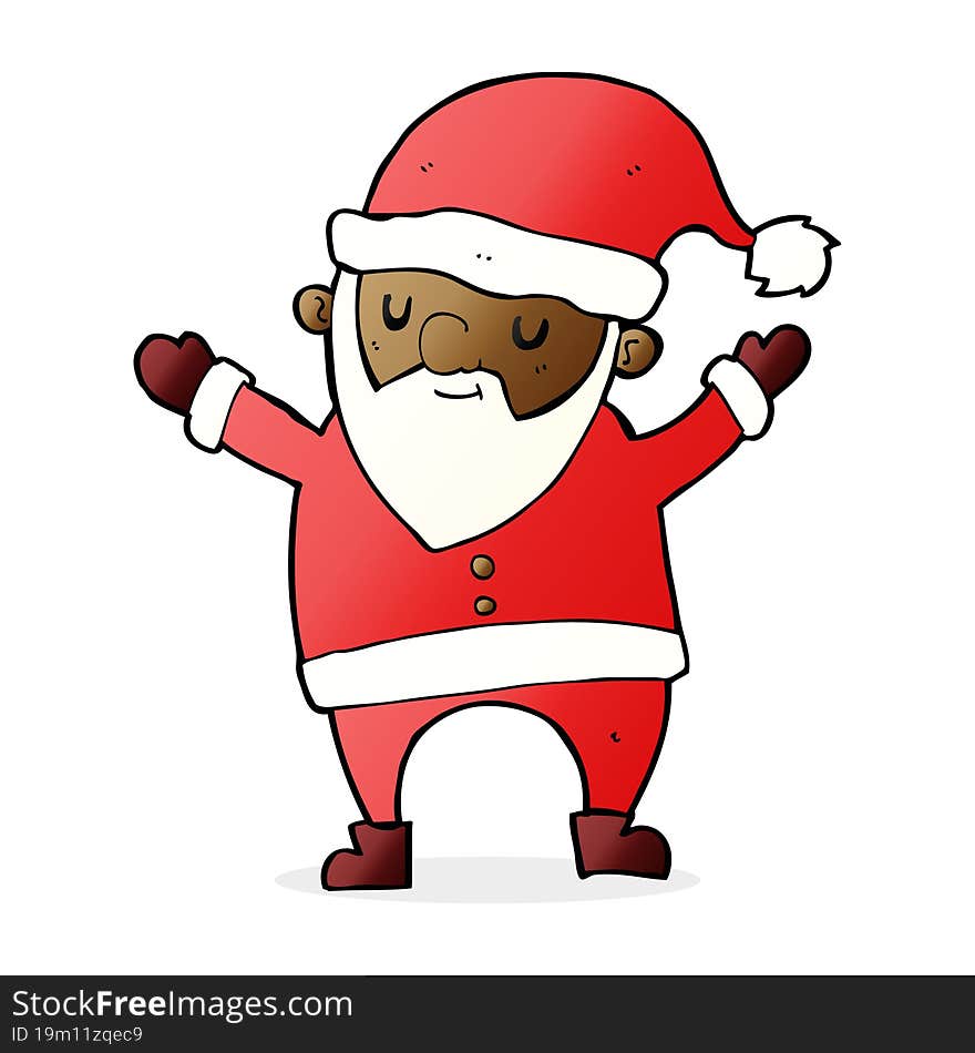 cartoon dancing santa