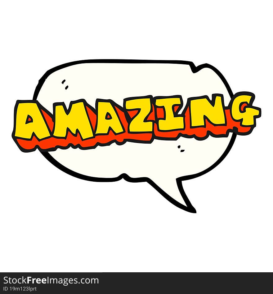 speech bubble cartoon amazing word