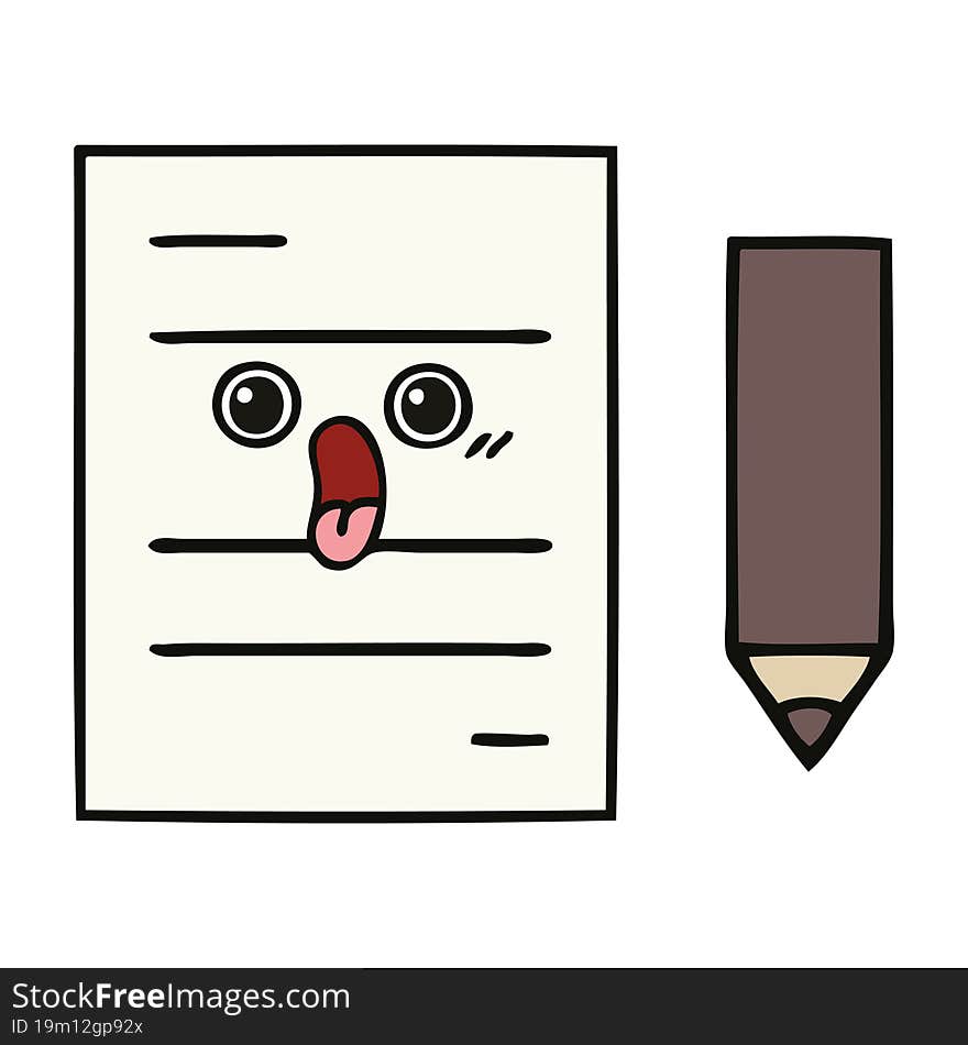 Cute Cartoon Test Paper