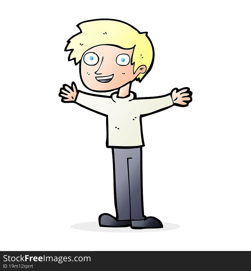 Cartoon Enthusiastic Man