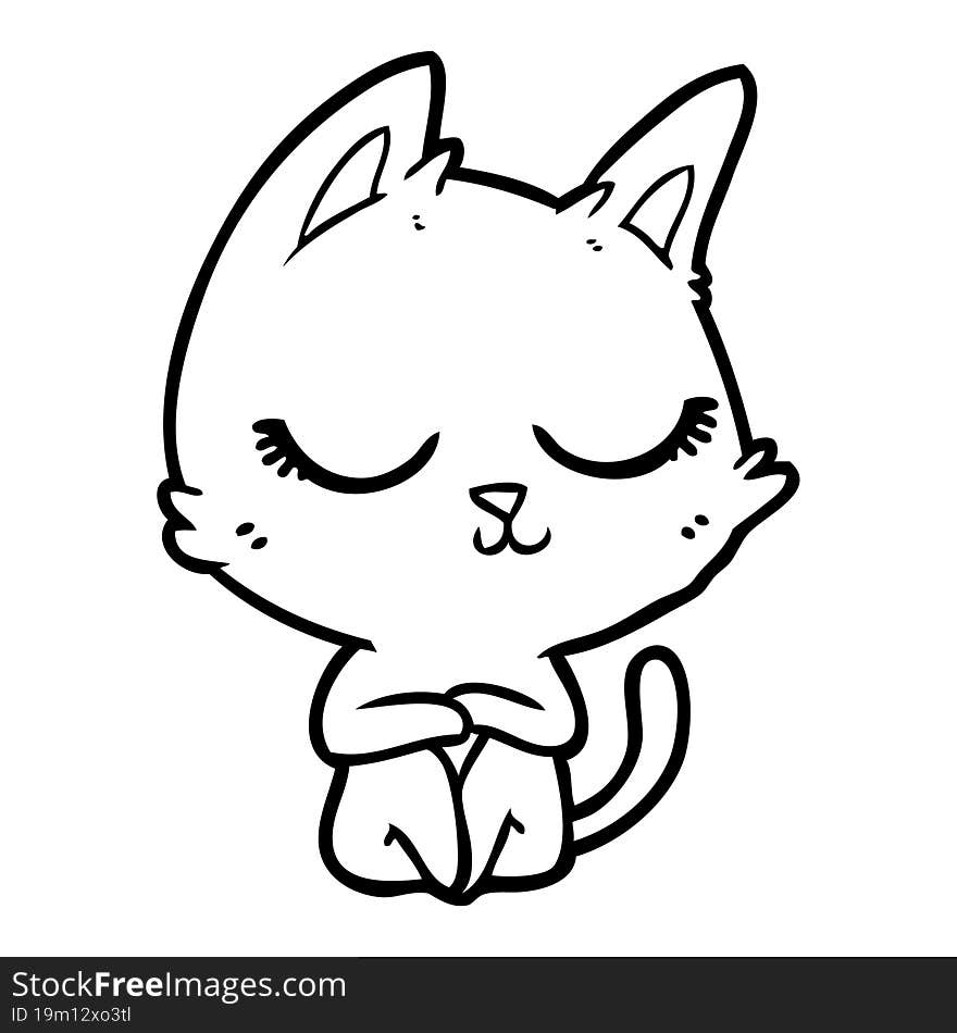 calm cartoon cat. calm cartoon cat