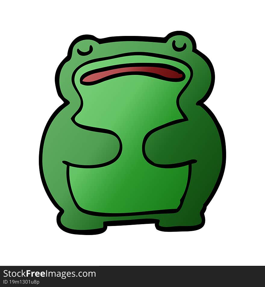 funny cartoon doodle frog