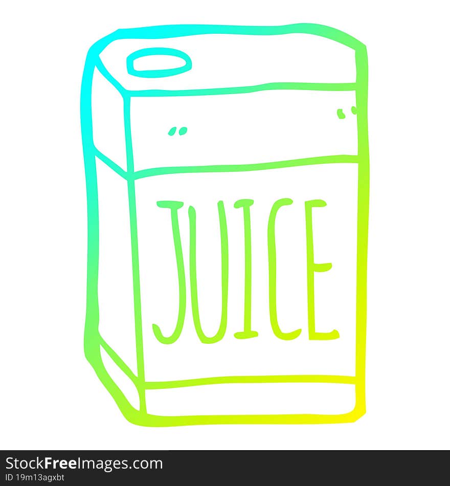 cold gradient line drawing cartoon juice box