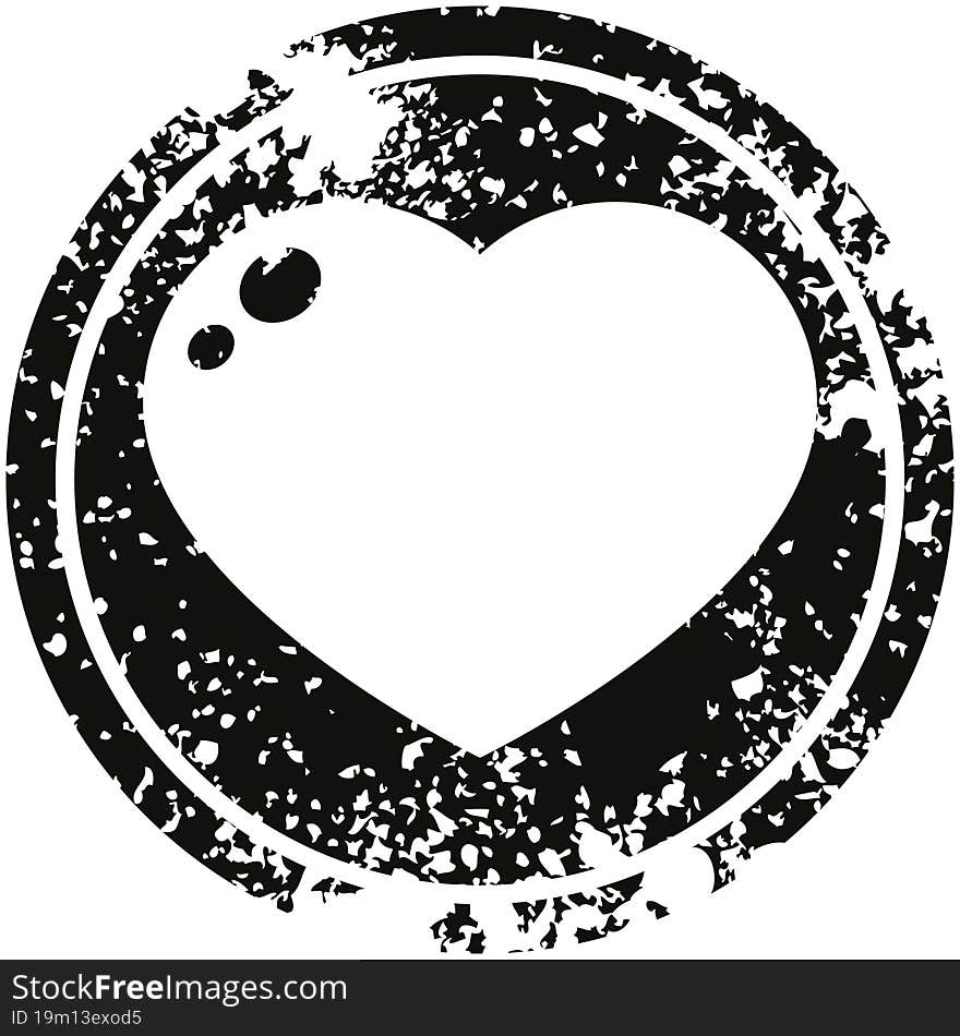 heart distressed symbol circular distressed symbol