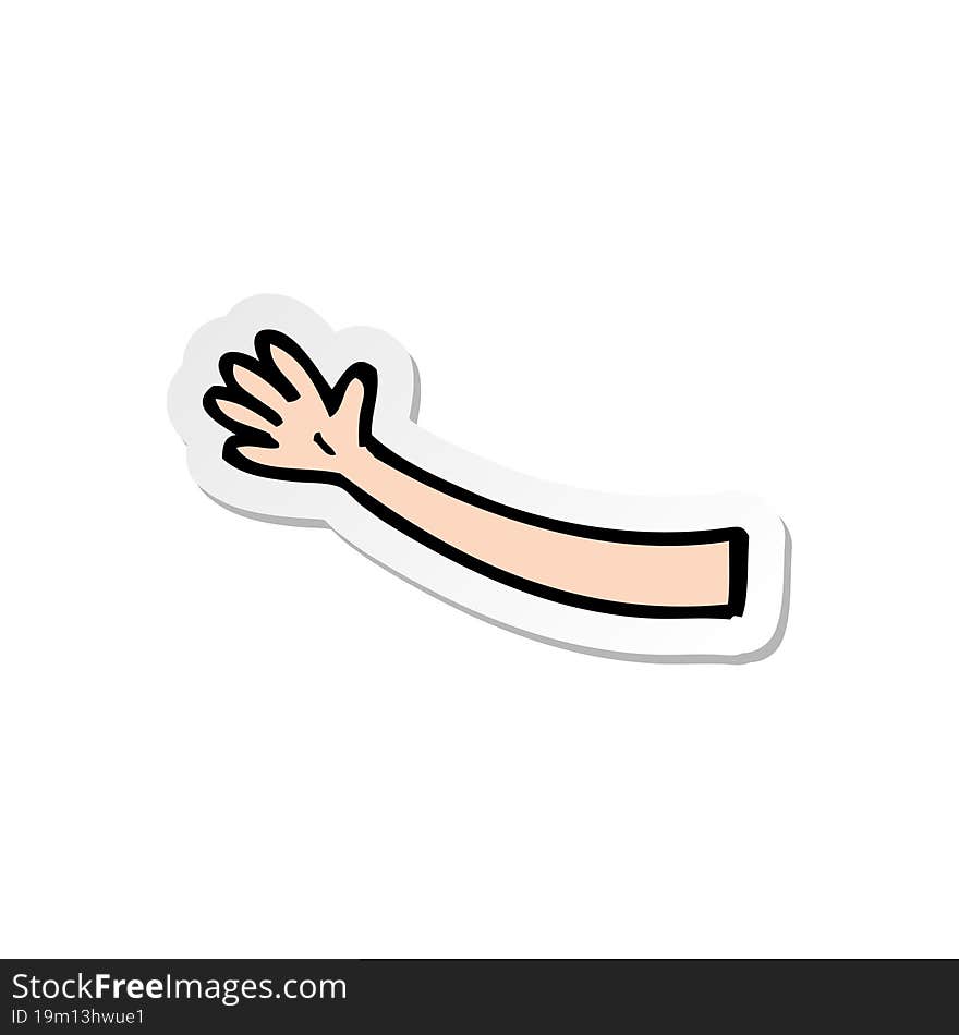 sticker of a cartoon arm