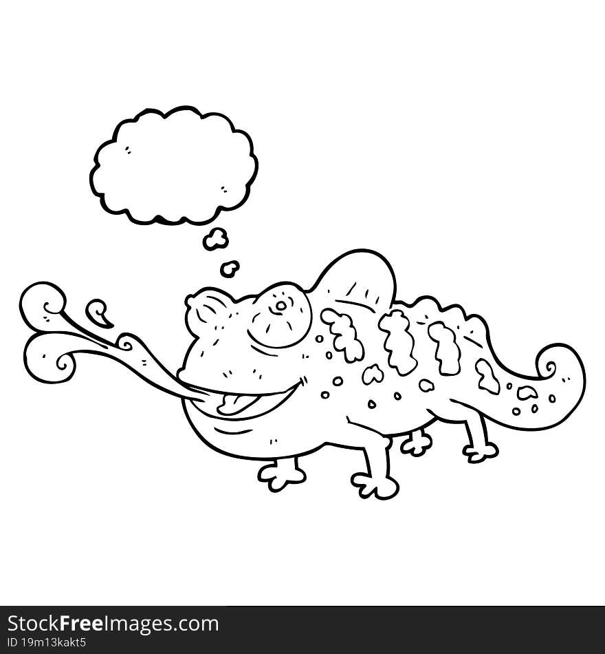 thought bubble cartoon chameleon