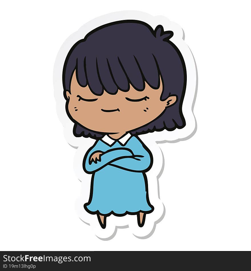 sticker of a cartoon woman