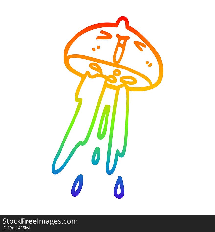 rainbow gradient line drawing cartoon citrus fruit