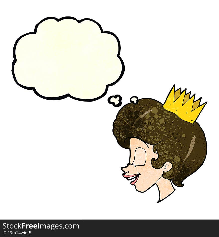 cartoon princess with thought bubble