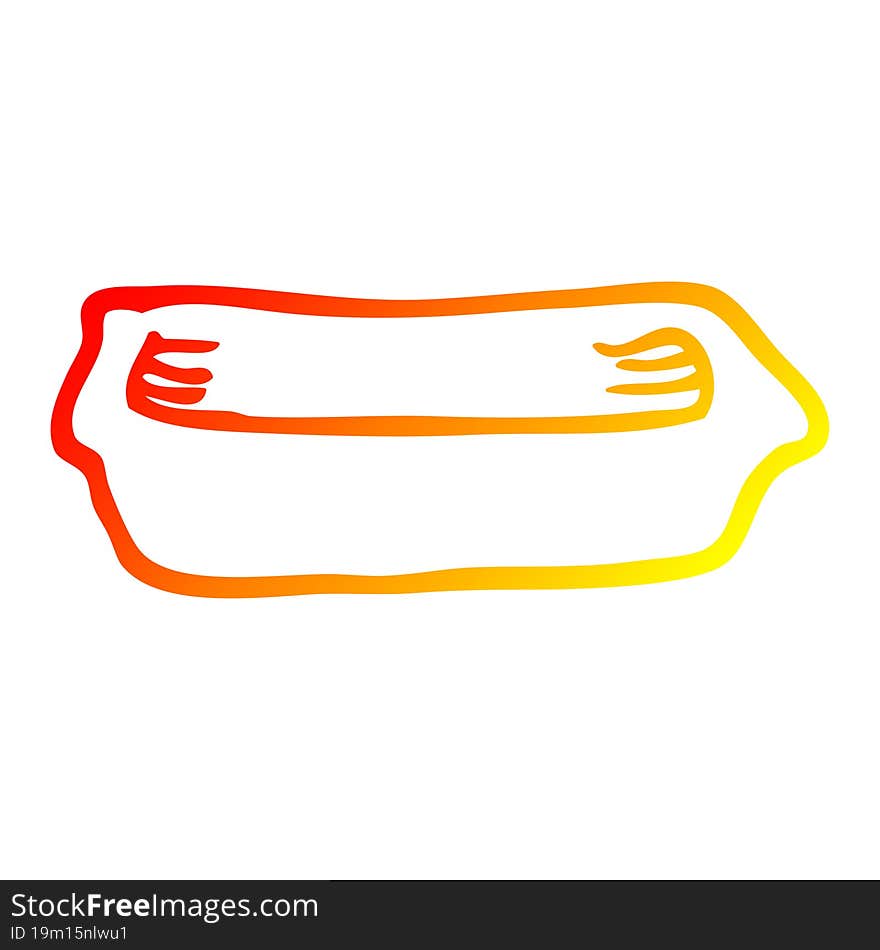 warm gradient line drawing of a cartoon empty tray