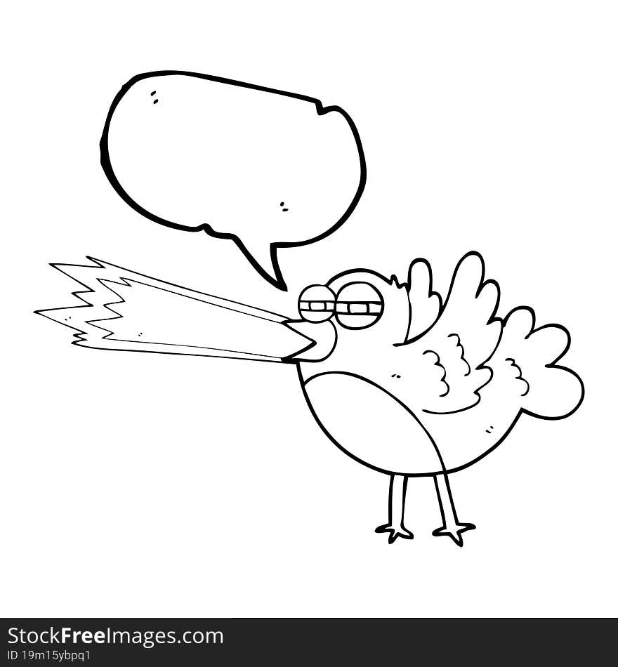 speech bubble cartoon bird